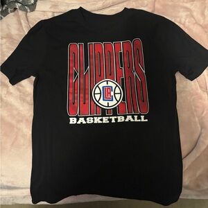 NBA Clippers Black T-Shirt with Red and White Graphics